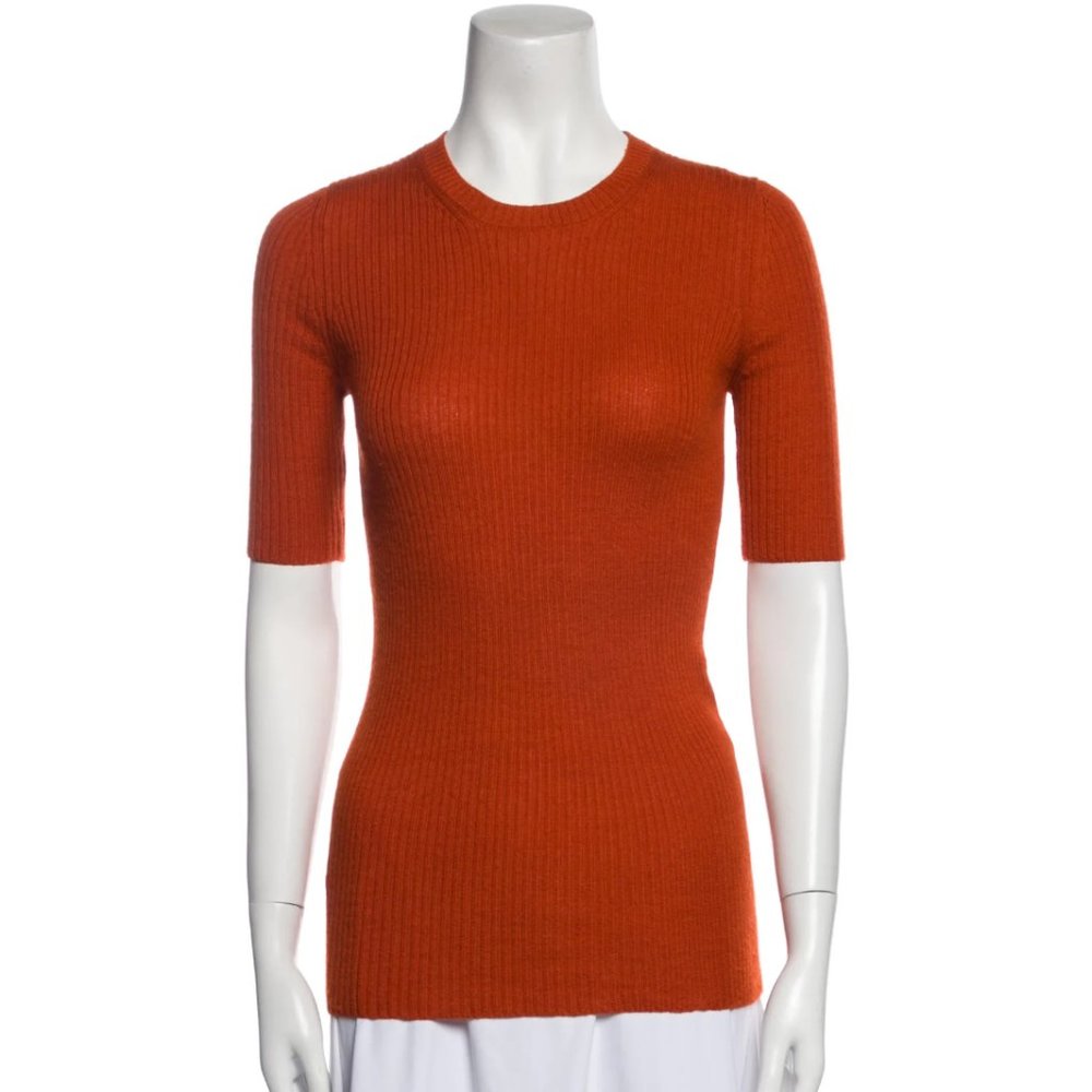 Prada Orange Short Sleeve Sweater SM IT 40